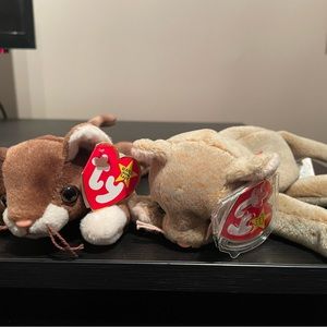 Ty Beanie Baby - Pounce and Scat - All Beanie Baby have have Tag Errors
